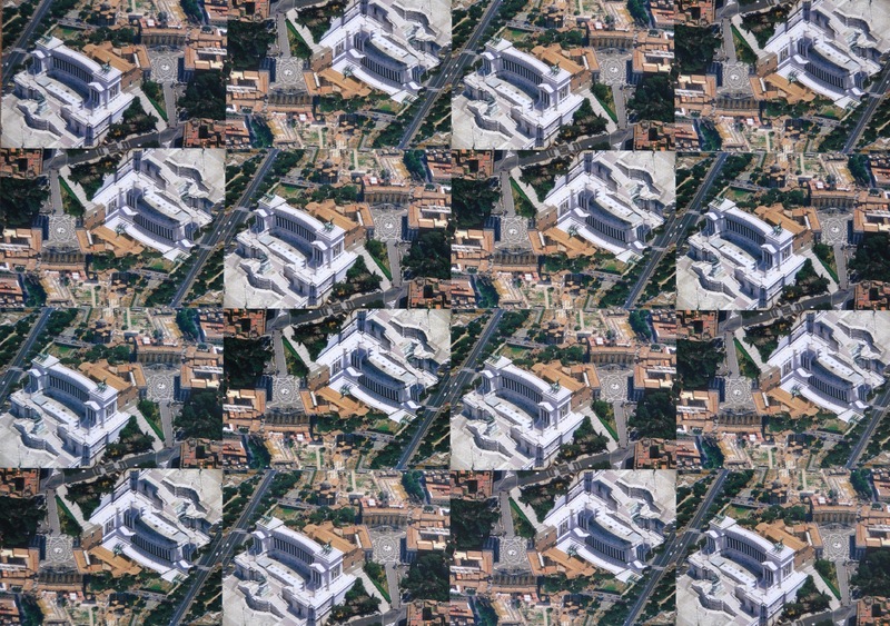 Uwe Poth - Rom, 2006, postcard assemblage on aluminium