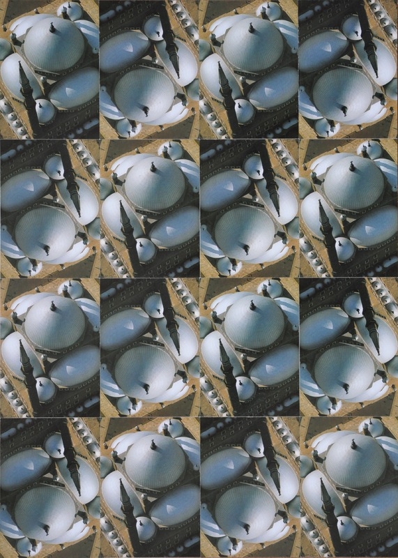 Uwe Poth - Kairo, 2007, postcard assemblage on aluminium