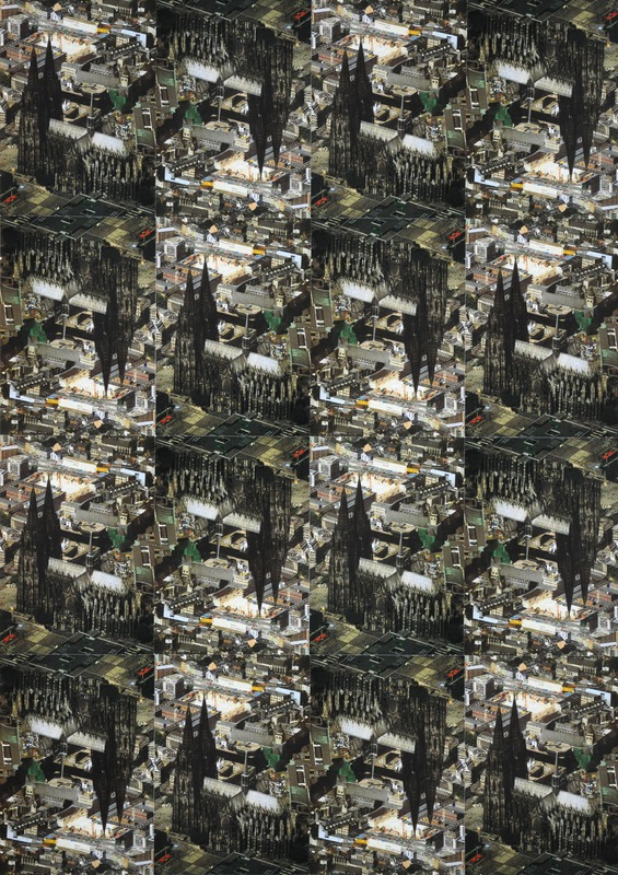 Uwe Poth - Köln, 1995, postcard assemblage on aluminium