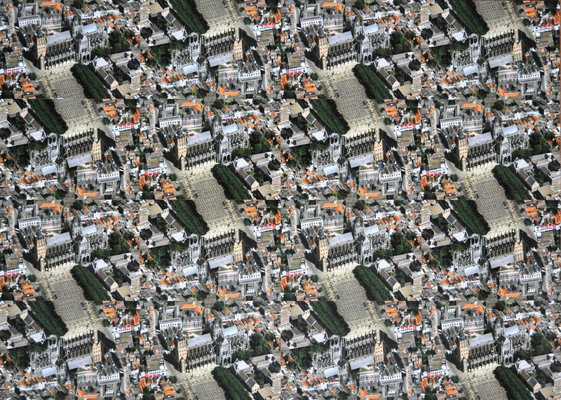 Uwe Poth - Den Bosch, 2000, postcard assemblage on aluminium