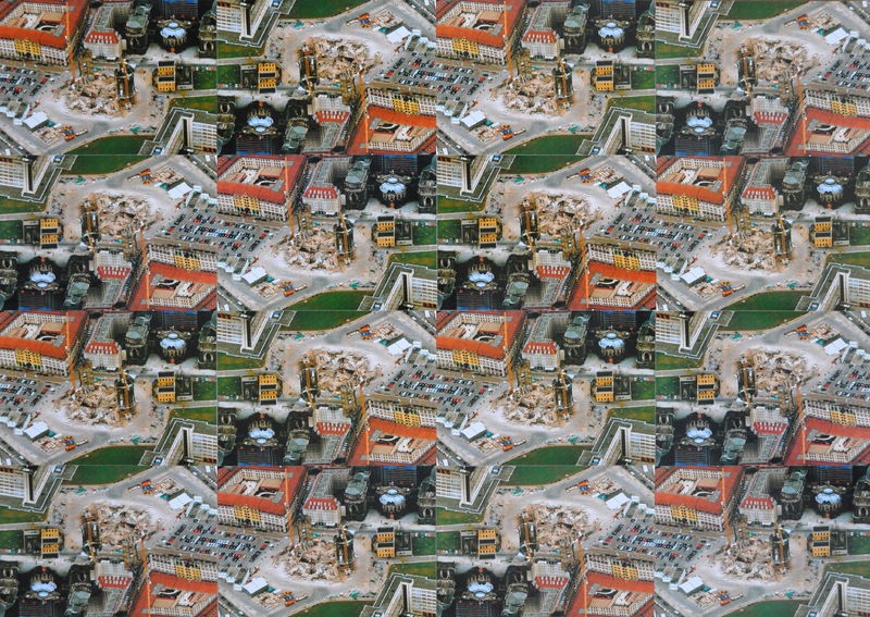 Uwe Poth - Dresden, 2002, postcard assemblage on aluminium