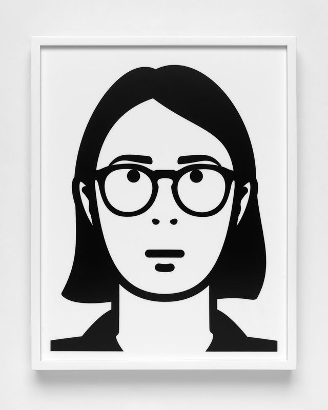 Julian Opie - Alyssa (aus der Serie Everyone), 2023, vinyl portrait on white acrylic panel