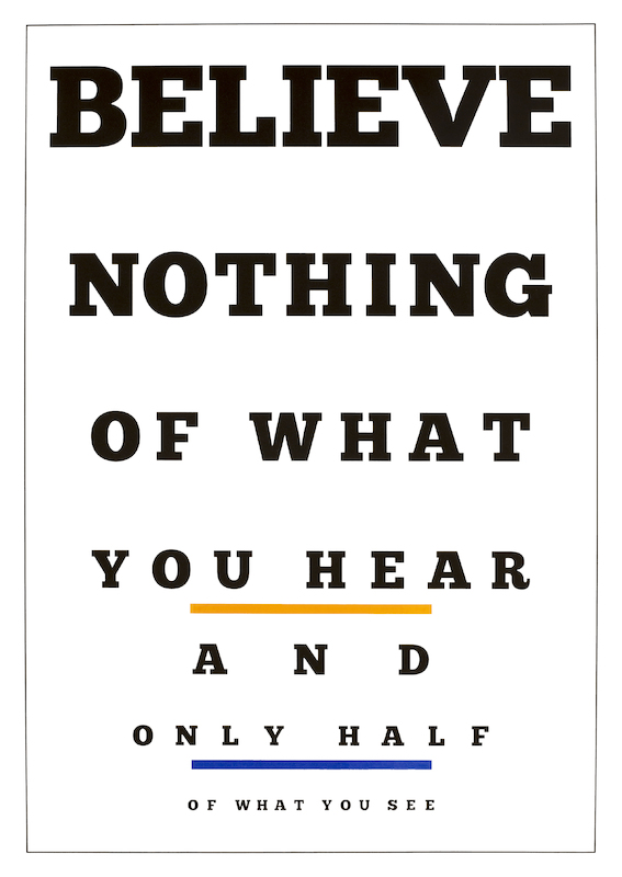 Iván Navarro: "Carta Visual (Believe)" (2019)