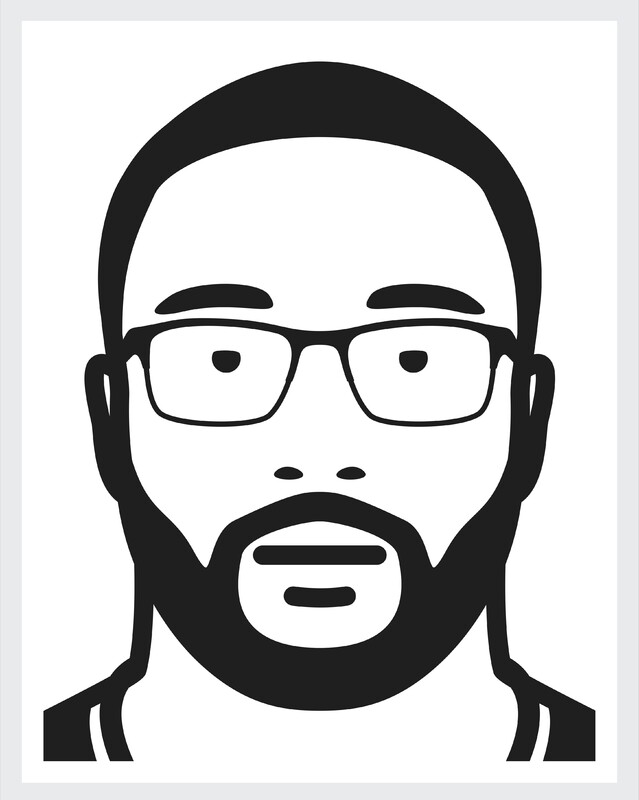 Julian Opie - Kesi (aus der Serie Everyone), 2023, vinyl portrait on white acrylic panel