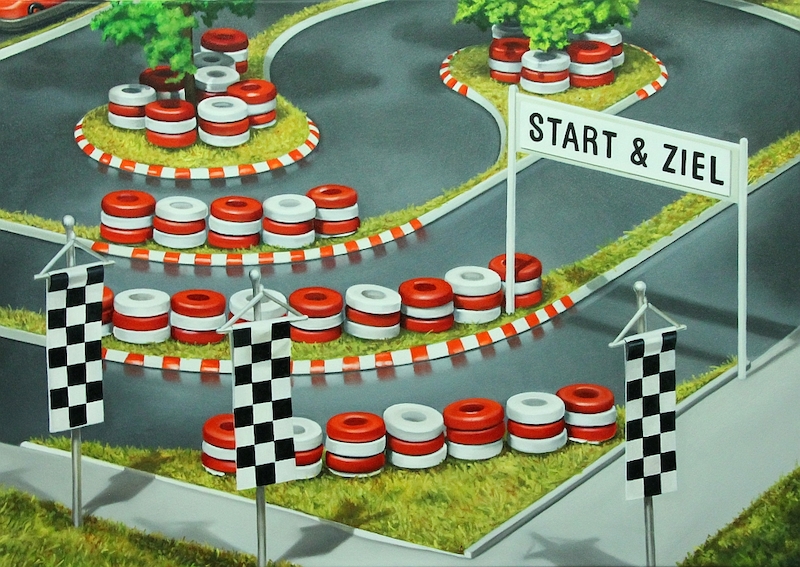 Günter Beier - Rennbahn, 2016, Oil on canvas