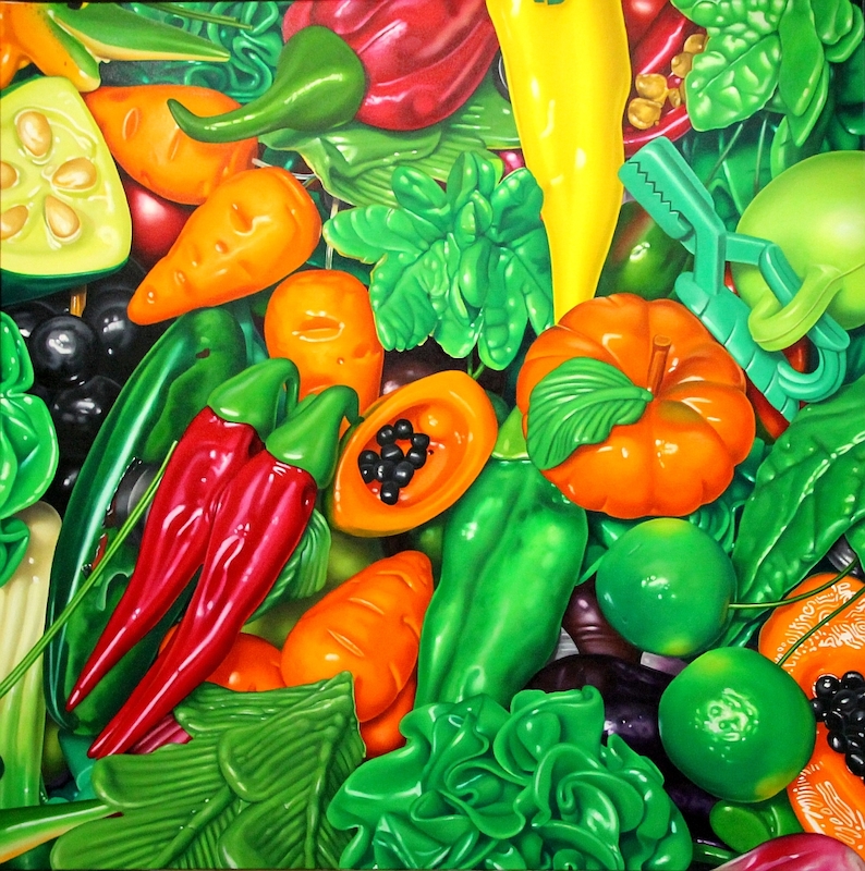 Günter Beier - Tischtuchbeschwerer und Kühlschrankmagnete, 2015, Öl auf Leinwand