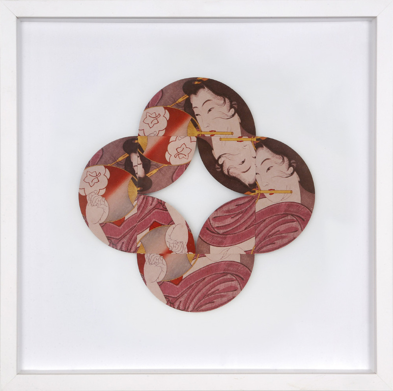 Albrecht Wild - Ukiyo-e XLVII (Yoshihito 1_1), 2020, cardboard collage (workgroup beermats)