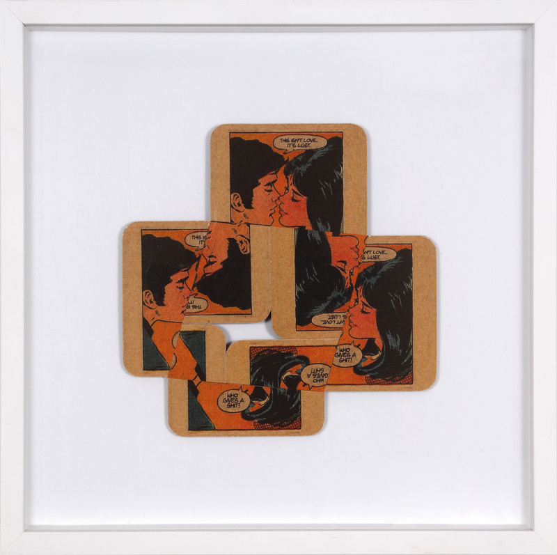 Albrecht Wild - #Mozze (2_1), 2020, cardboard collage (workgroup beermats)