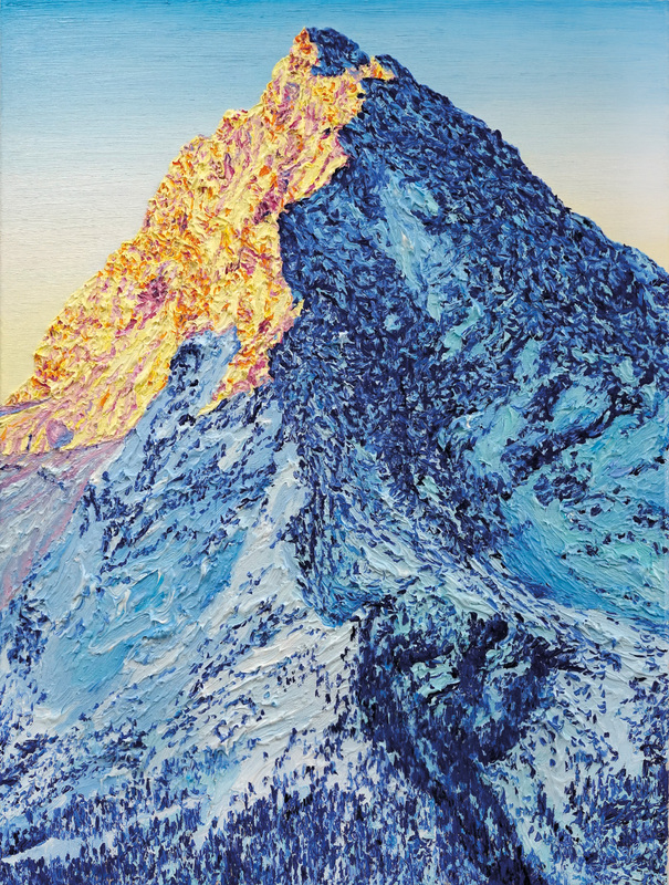 Katharina Gierlach - Watzmann bei Sonnenaufgang, 2025, Oil on canvas