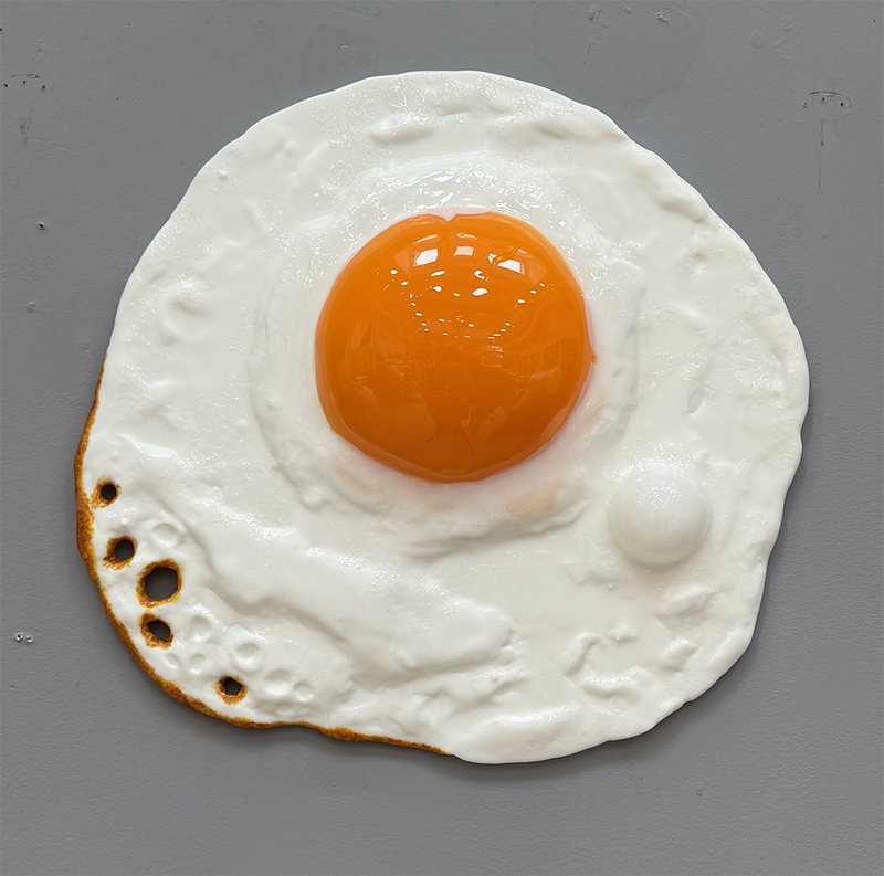 Peter Anton - Fried egg #3/12  (Sunny side up series), 2025, mixed media