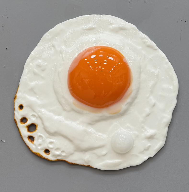 Peter Anton - Fried egg #6/12  (Sunny side up series), 2025, mixed media
