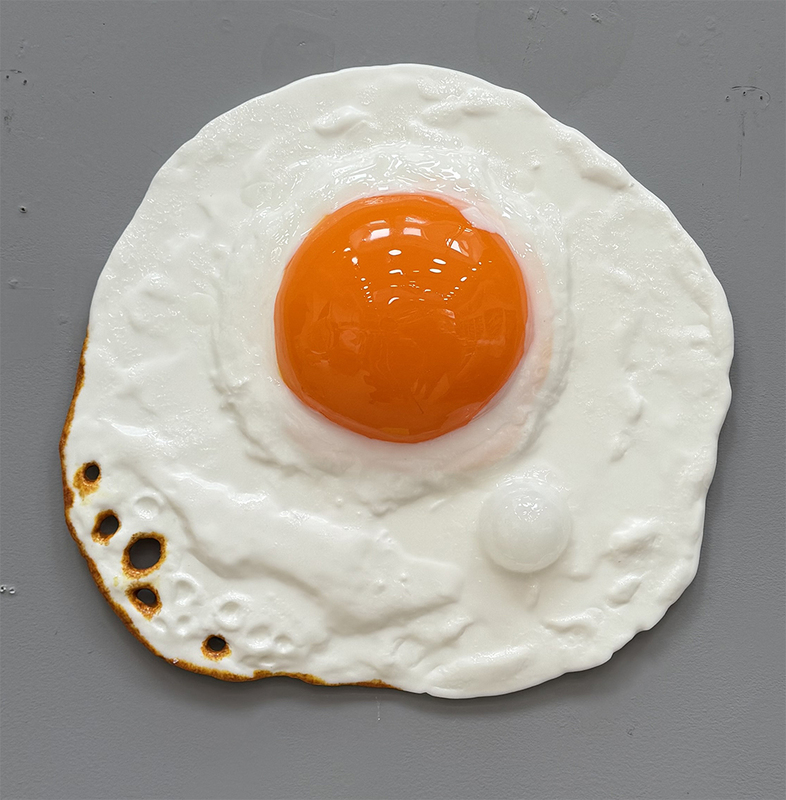 Peter Anton - Fried egg #12/12  (Sunny side up series), 2025, mixed media