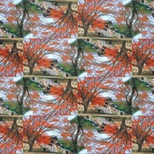 Uwe Poth - Korea, 2002, postcard assemblage on aluminium