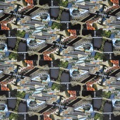 Uwe Poth - Berlin, 2002, postcard assemblage on aluminium