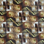 Uwe Poth - Verona, 1997, postcard assemblage on aluminium