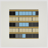 Julian Opie - E1 (from the series "Office Windows"), 2017, silkscreen on Somerset Satin 600g