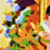 Konrad Winter - Floral, 2024, Autolack auf Aluminium, manuelle Malerei