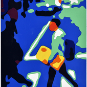 Konrad Winter - Kreuzung, 2025, Autolack auf Papier / Collage