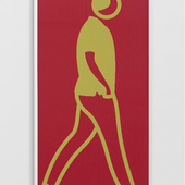 Julian Opie - Pockets (aus der Serie Crossing), 2021, colour changing lenticular acylic panel (framed)