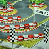 Günter Beier - Rennbahn, 2016, Öl auf Leinwand