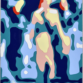 Konrad Winter - Sixth Avenue - Walking, 2024, Autolack auf Papier / Collage