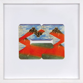 Albrecht Wild - Square Fuji (1), 2016, cardboard collage (workgroup beermats)