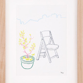 Leonard Korbus - Mageleinstraat_19_02, 2024, Tusche und Buntstift auf Papier