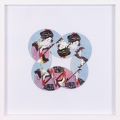 Albrecht Wild - Ukiyo-e XLIXVIII (Utamaro 23_1), 2021, cardboard collage (workgroup beermats)