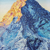 Katharina Gierlach - Watzmann bei Sonnenaufgang, 2025, Öl auf Leinwand