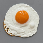 Peter Anton - Fried egg #3/12  (Sunny side up series), 2025, mixed media