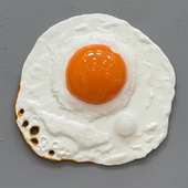 Peter Anton - Fried egg #12/12  (Sunny side up series), 2025, mixed media