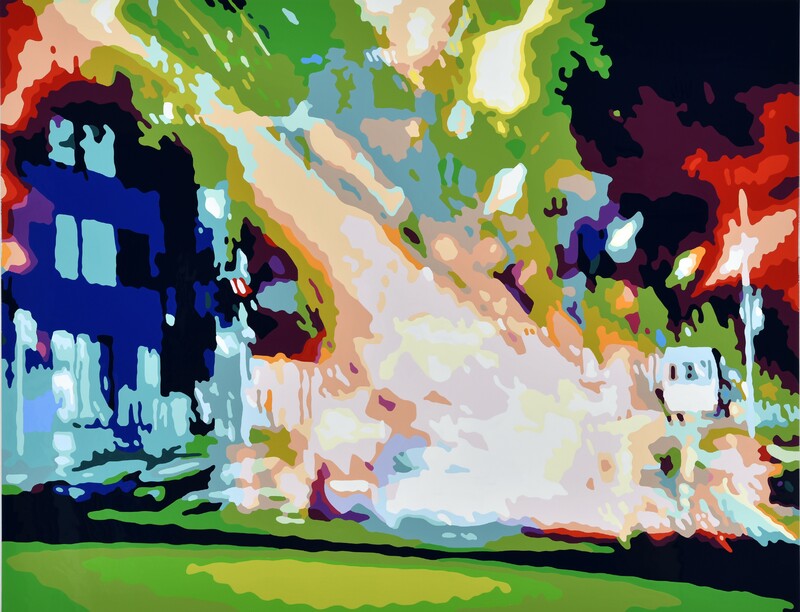 Konrad Winter - Straße, 2023, Autolack auf Aluminium