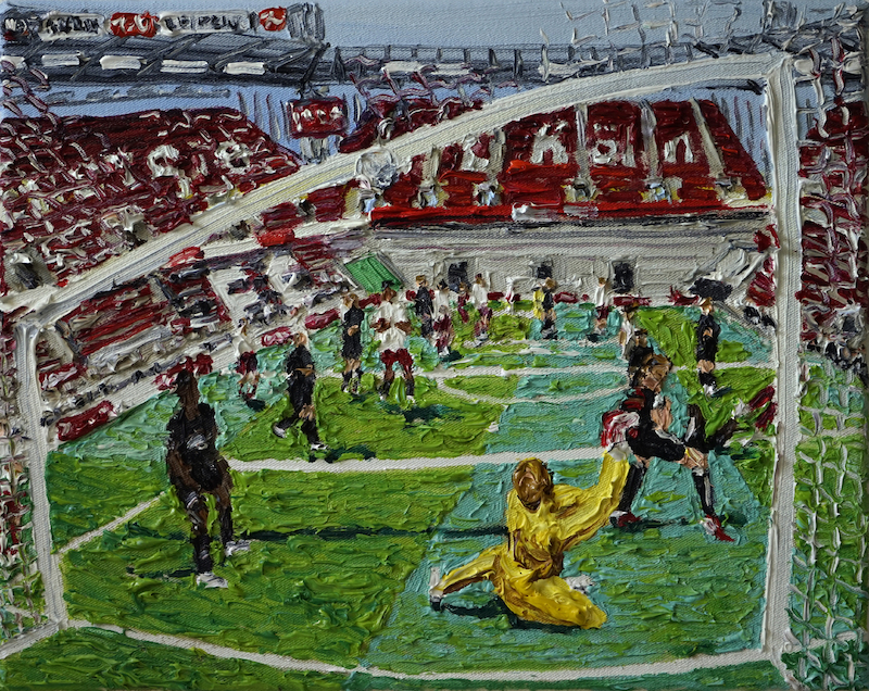 Katharina Gierlach - FC Köln - RB Leipzig, 2020, Öl auf Leinwand