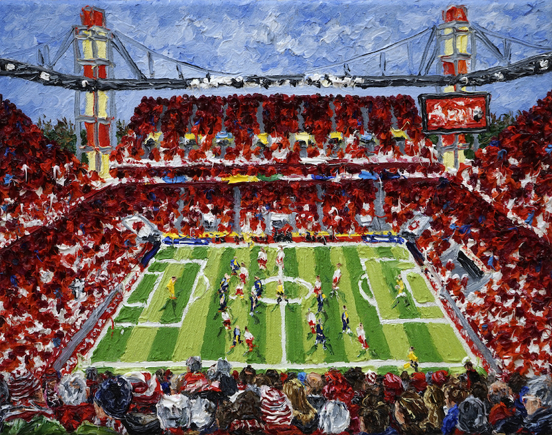 Katharina Gierlach - FC Köln - SC Freiburg, 2020, Öl auf Leinwand