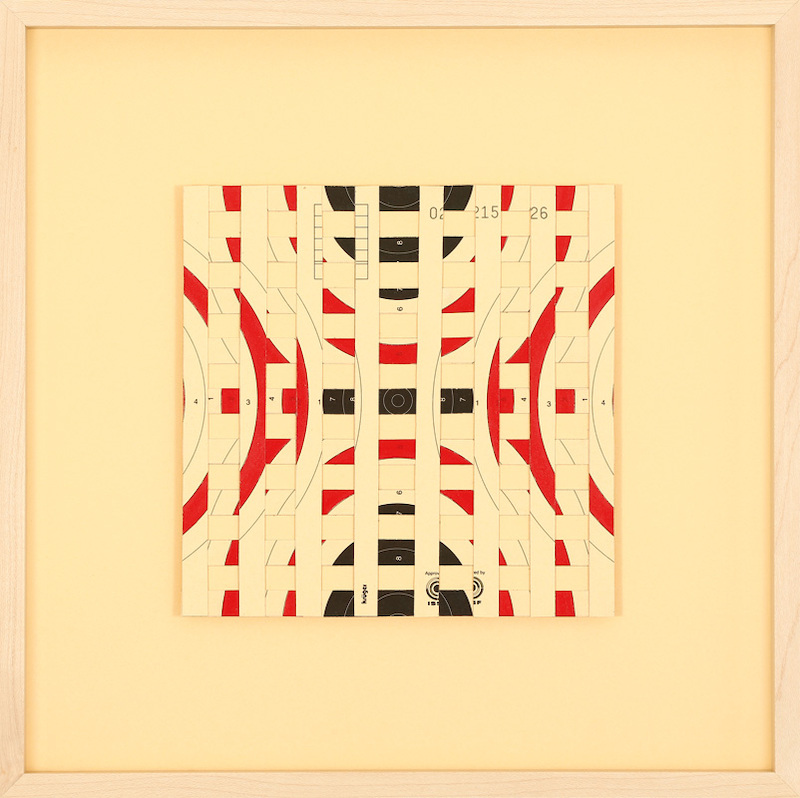 Petra Scheibe Teplitz - 021526, 2018, modifizierte Schießscheiben, Acrylfarbe