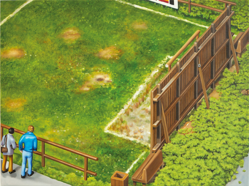 Günter Beier - Bolzplatz, 2021, Öl auf Leinwand