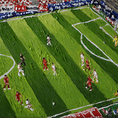 Katharina Gierlach - FC Köln - FC Union Berlin, 2020, Öl auf Leinwand