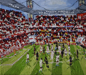 Katharina Gierlach - FC Köln - Borussia Dortmund, 2019, Öl auf Leinwand