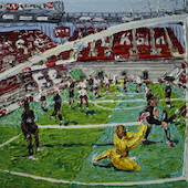 Katharina Gierlach - FC Köln - RB Leipzig, 2020, Öl auf Leinwand