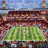 Katharina Gierlach - FC Köln - SC Freiburg, 2020, Öl auf Leinwand