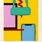 Michael Craig-Martin - Corkscrew - Intimate Relations II, 2021, Siebdruck auf Somerset Satin 410 g