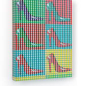 Petra Scheibe Teplitz - High Heels, 2020, Holz, Acrylfarbe, Plastiktüte, Firnis